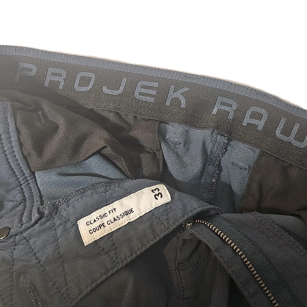 Projek Raw Tech Chino Pants Mens 33x29 Beige Blue Slim Fit Lightweight Stretch - Picture 4 of 9
